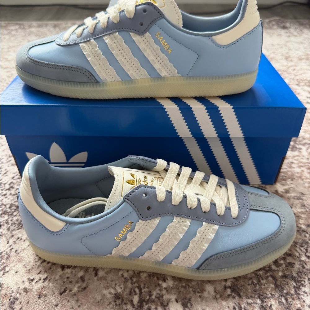 Adidas Women’s Samba OG Sky Blue with White Ruffle JR8829 size 8